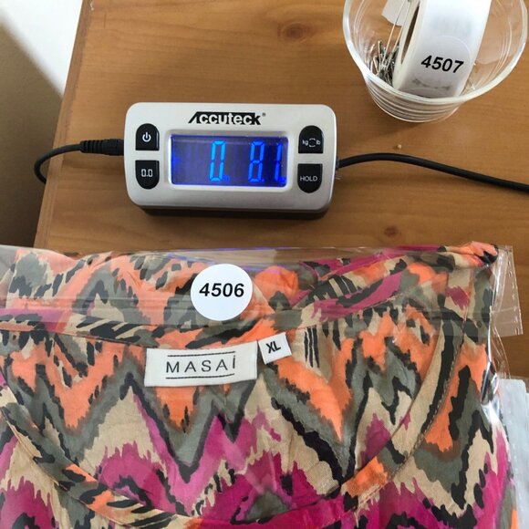 Masai Dress Womens Extra Large Pink Zig Zag Short Sleeve Lagenlook Knee Pockets - Picture 10 of 10